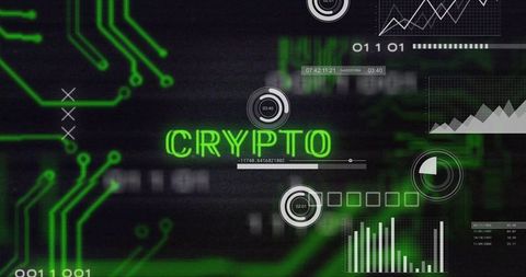 futuristic digital dashboard with neon crypto text and analytics - Download Free Stock Images Pikwizard.com