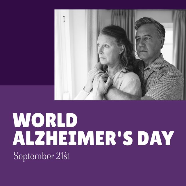 World Alzheimer's Day Promotion with Sad Senior Couple - Download Free Stock Templates Pikwizard.com