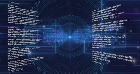 Digital Data Processing with Futuristic Interface and Code - Download Free Stock Images Pikwizard.com