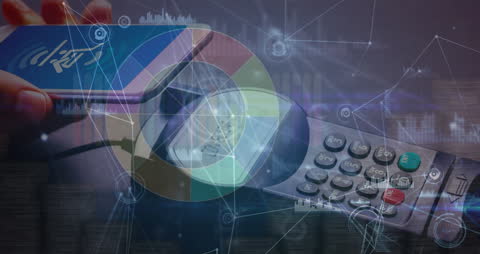 Financial Technology Concept with Contactless Payment Visualization