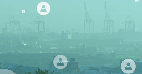 Abstract Business Network Over Urban Cityscape - Download Free Stock Images Pikwizard.com