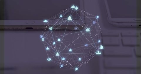 Global Networking Connections on Electronic Devices - Download Free Stock Images Pikwizard.com