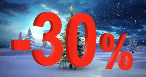 Winter wonderland christmas sale advertisement with snow