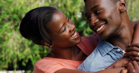 Joyful African American Couple Sharing Affectionate Moment