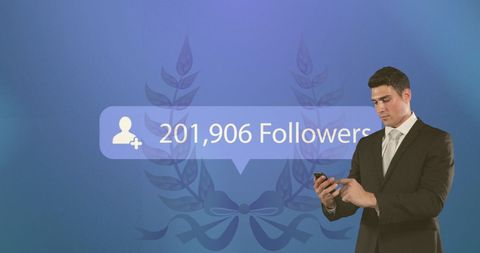 Businessman Monitoring Social Media Followers Engagement - Download Free Stock Images Pikwizard.com