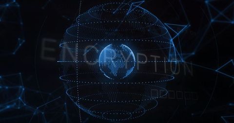 Digital Encryption Globe with Network Nodes