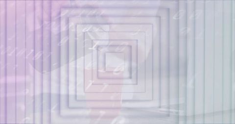 Layered Abstract Design with Concentric Squares and Number Overlay