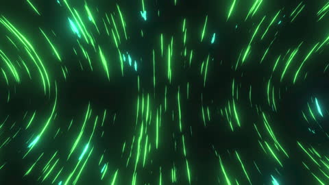 Dynamic Neon Green Streaks on Black Background