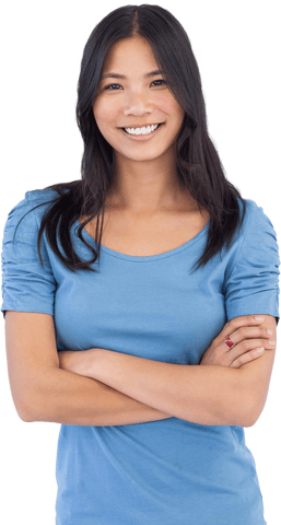 Transparent Smiling Asian Woman with Crossed Arms - Download Free Stock Videos Pikwizard.com