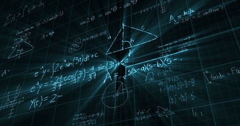 Digital Projection of Mathematics Formulas on Blackboard - Download Free Stock Images Pikwizard.com
