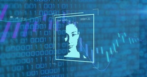 Digital Interface with Facial Recognition and Data Analytics - Download Free Stock Images Pikwizard.com