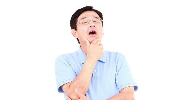 Asian Man with Sore Throat Touching His Neck in Pain - Download Free Stock Images Pikwizard.com