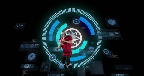 Rugby Player Analyzed with Futuristic Technology Overlay - Download Free Stock Images Pikwizard.com
