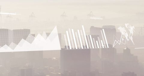 Global Business and Financial Data Overlaying Cityscape - Download Free Stock Images Pikwizard.com