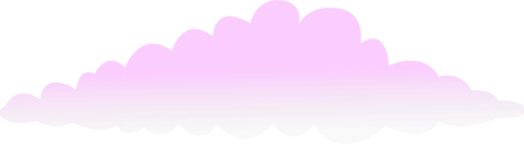 Cartoon Cloud on Transparent Background with Pink-Gray Gradient