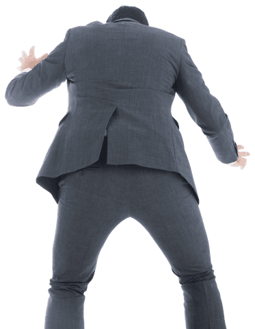 Rear View Professional Businessman Transparency Happily Consult Approach