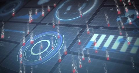 Futuristic Data Visualization: Digital Interface with Holographic Elements