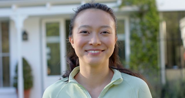 Smiling Woman Outdoors in Casual Clothing Inspiring Confidence - Download Free Stock Images Pikwizard.com