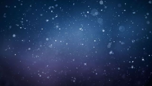 Shimmering night sky with glowing bokeh orbs, soft starfield and blue-purple gradient glow