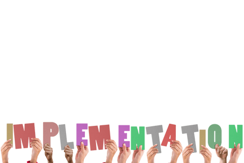 diverse hands holding implementation text on transparent background - Download Free Stock Videos Pikwizard.com