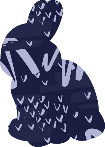 decorative grey easter rabbit silhouette on transparent background - Download Free Stock Videos Pikwizard.com