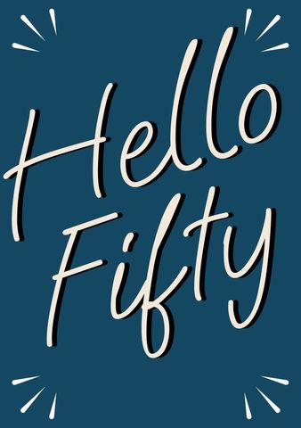 elegant hello fifty script on navy background - Download Free Stock Templates Pikwizard.com