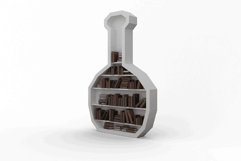 florence flask shaped modern transparent bookshelf design - Download Free Stock Videos Pikwizard.com