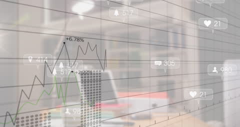 Dynamic Financial Connections Over Modern Office Setting