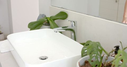 Modern Minimalist Bathroom Vanity with White Vessel Sink