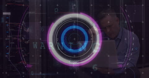 Futuristic Digital Interface Animation with Dynamic Processing Circle