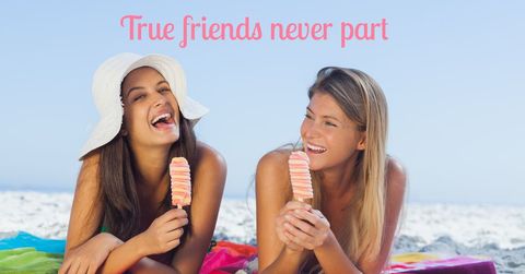Smiling Friends Enjoying Beach Day with Popsicles - Download Free Stock Templates Pikwizard.com