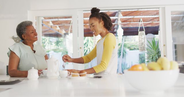 Happy Multi-Generational African American Family Sharing Breakfast in Bright Kitchen - Download Free Stock Images Pikwizard.com