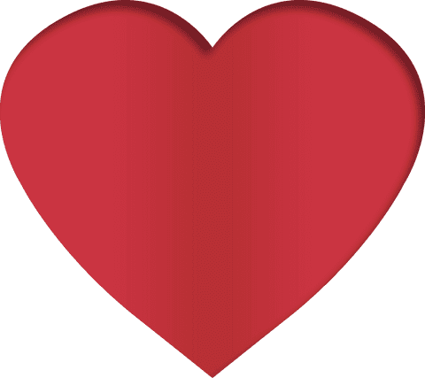 Red Heart Illustration on Transparent Background with Copy Space