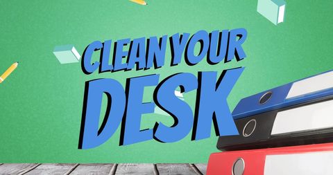 Clean Your Desk Motivational Concept with Office Supplies - Download Free Stock Images Pikwizard.com