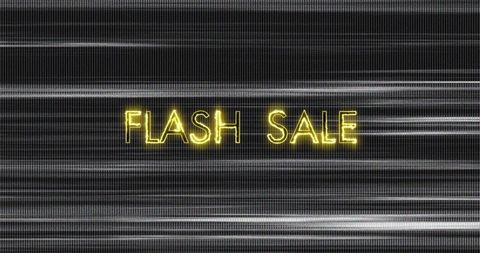 Retro Flash Sale Neon Text on Flickering Gray Background - Download Free Stock Images Pikwizard.com