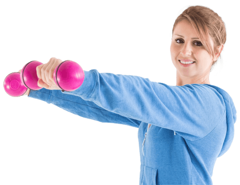 transparent cheerful woman exercising with dumbbells - Download Free Stock Videos Pikwizard.com
