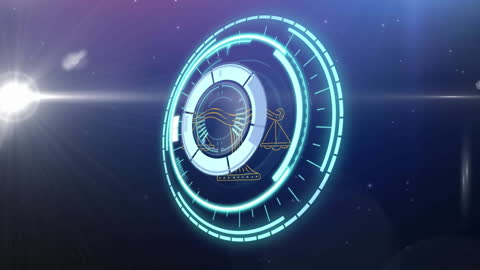 Libra Symbol with Clock and Stars Illustrating Balance and Time