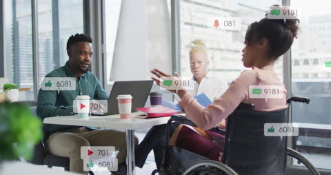 Diverse Team Engaging in Social Media Strategy Meeting
