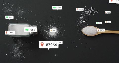Salt Dispersion with Technology Concept on Matte Surface