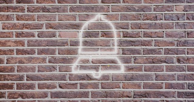 Digital Notification Bell Glow Against Textured Brick Wall - Download Free Stock Images Pikwizard.com