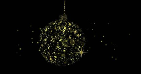 Glittering Golden Bauble With Festive Sparkles