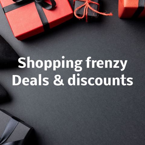 celebration of shopping frenzy with gift boxes and deals - Download Free Stock Templates Pikwizard.com
