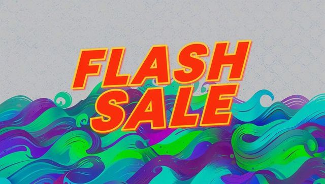 Flash Sale Promotion with Vibrant Abstract Waves