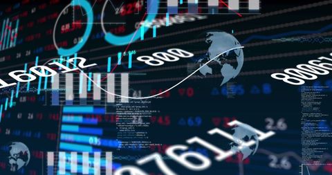 Abstract Visualization of Global Market Data Trends