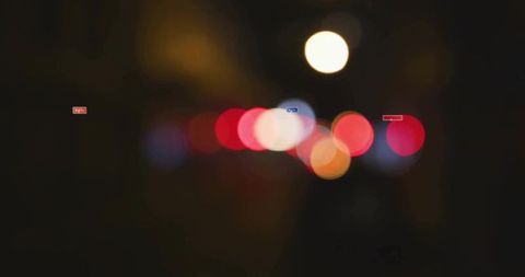 Colorful bokeh lights creating atmospheric nighttime vibes