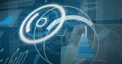 Futuristic Digital Interface Hologram Animation