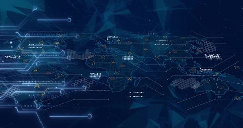 Futuristic Digital Interface with Global Network Map Design - Download Free Stock Images Pikwizard.com