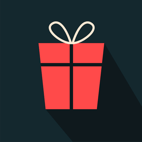 Minimalist Red Gift Box Transparent Design with Bow