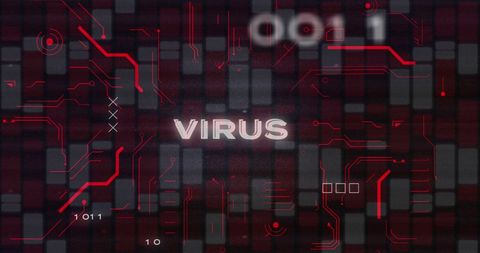 Cybersecurity Threat Concept: Glowing Virus Text Over Digital Circuit - Download Free Stock Images Pikwizard.com
