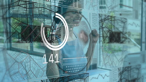 Digital Financial Data Processing Concept with Futuristic Interface